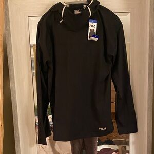 Fila Classic Lightweight Black Hooded Pullover